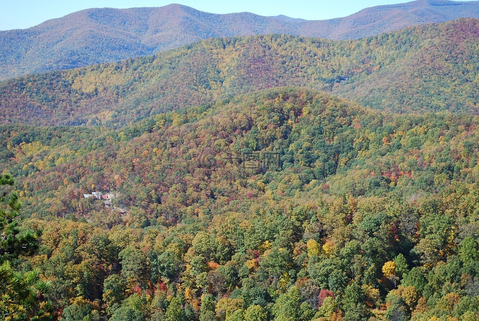 蓝岭山脉,秋天,北卡罗莱纳州