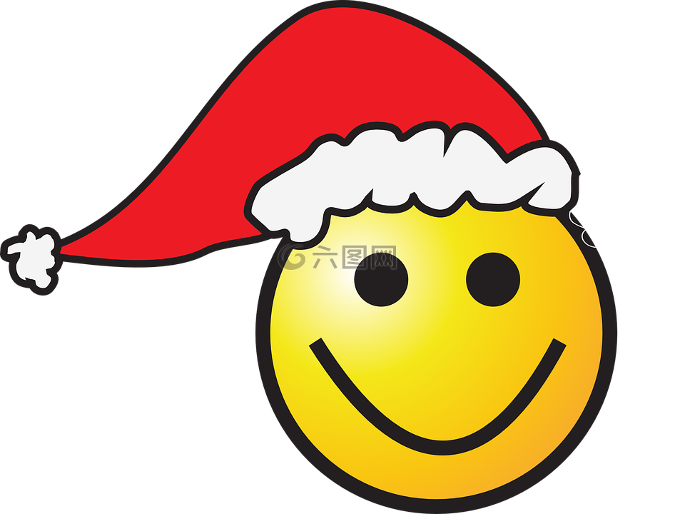 圣诞节,笑脸,帽子