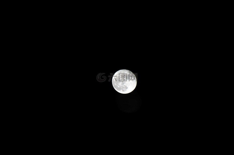 月球,夜,在晚上的月亮