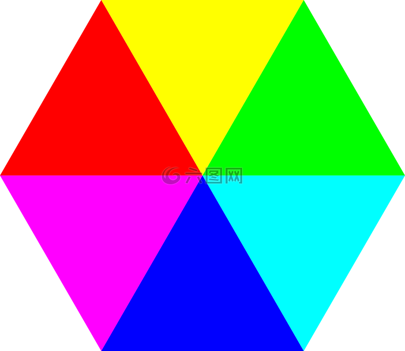 颜色,六角头,三角形