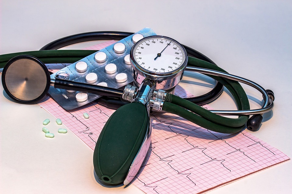 血压监视器,血压高的压力,听诊器