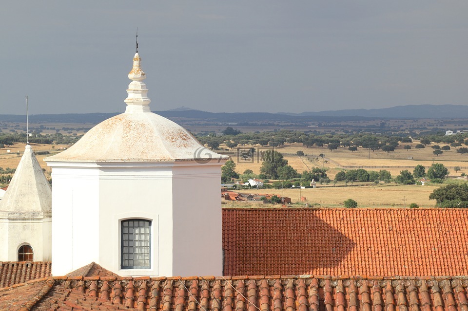 葡萄牙,埃武拉,屋顶