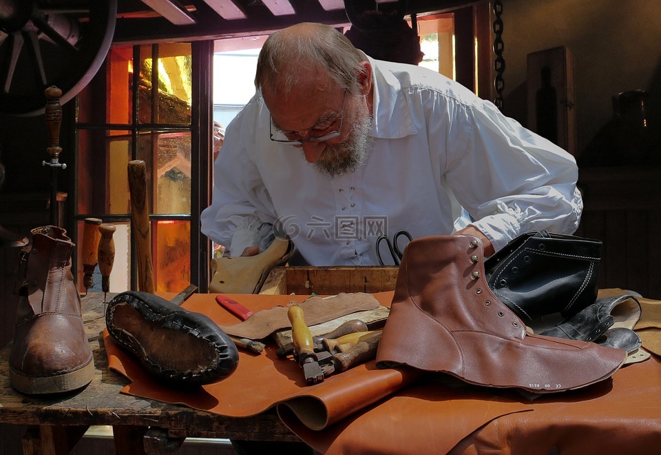 鞋匠,中世纪,皮革