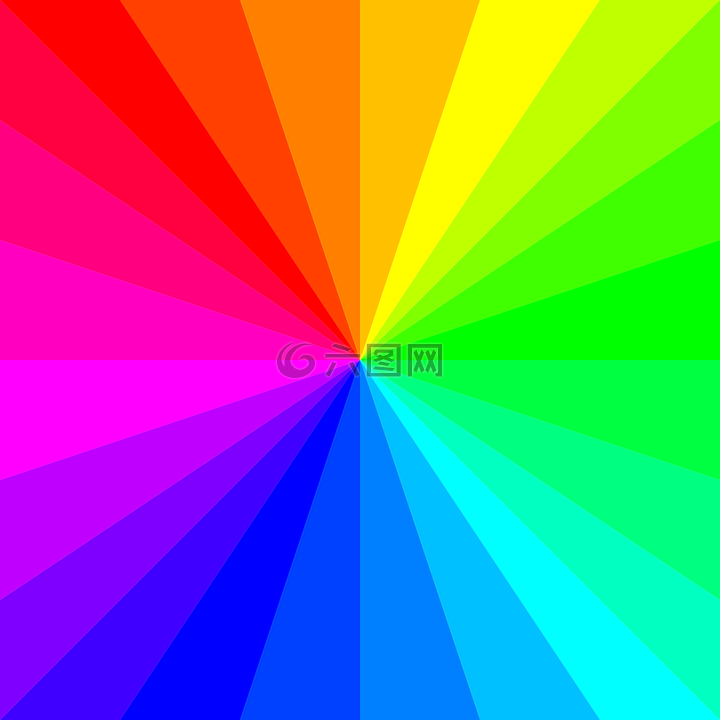 彩虹的颜色,渐变,射线