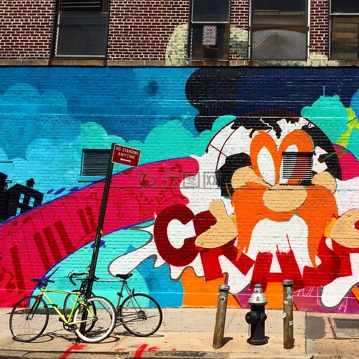 纽约,涂鸦,街头艺术