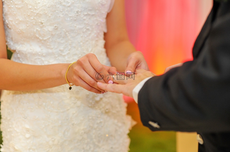 交换戒指,婚礼,婚姻