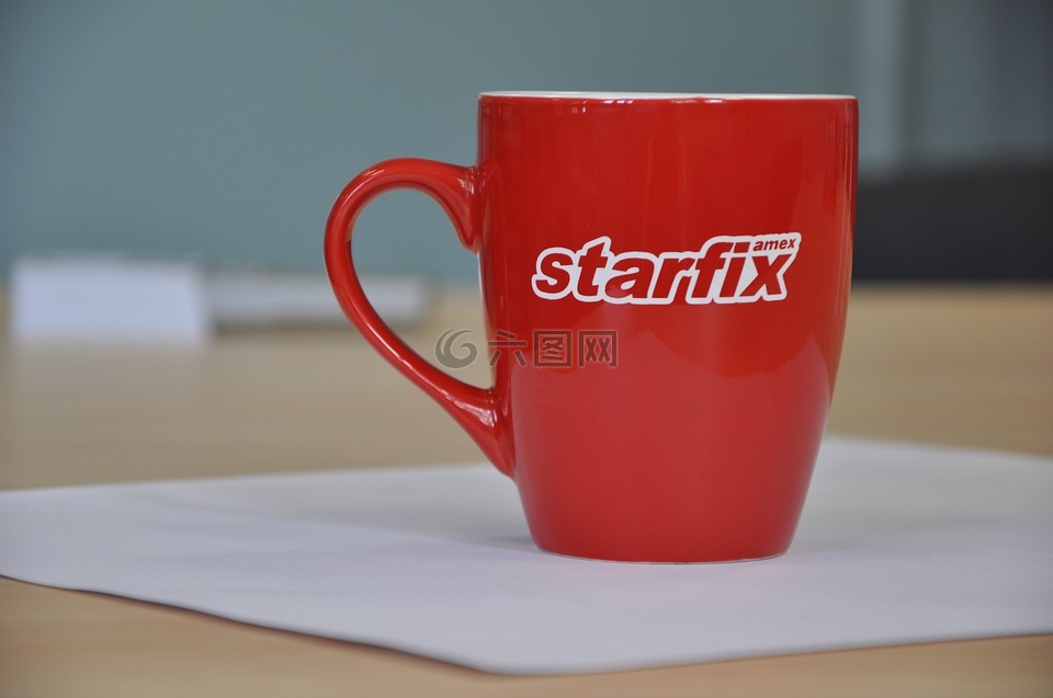 马克杯,红杯,陶瓷