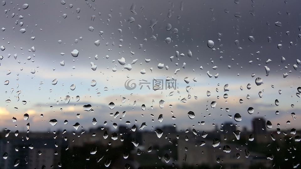 雨,窗口,看