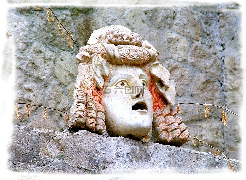 雕像,赫库兰尼姆,火山