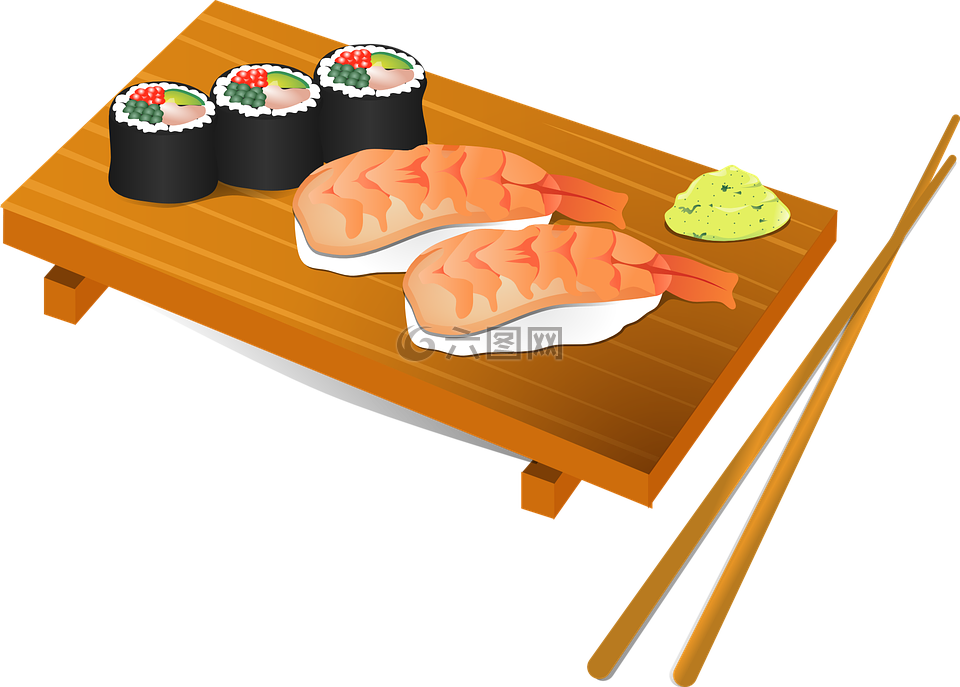 寿司,筷子,鱼