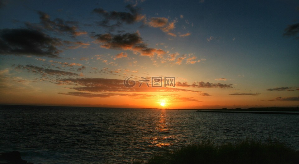 日落,夏威夷,考艾岛