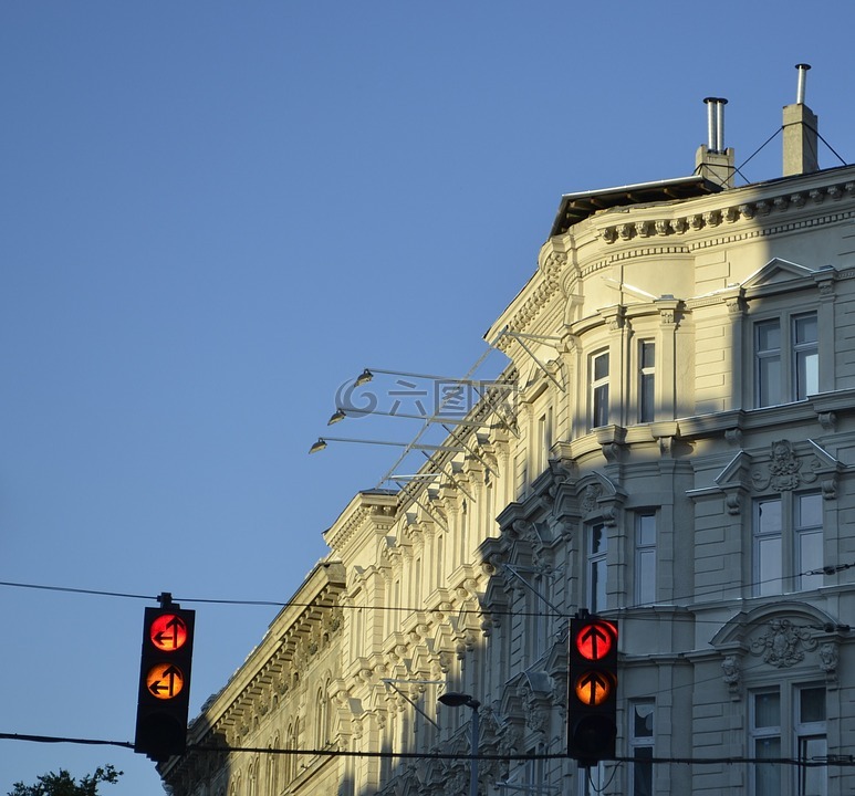 交通信号灯,城市,布达佩斯