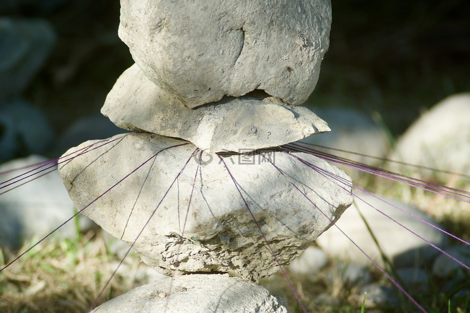 石,雕塑,线程