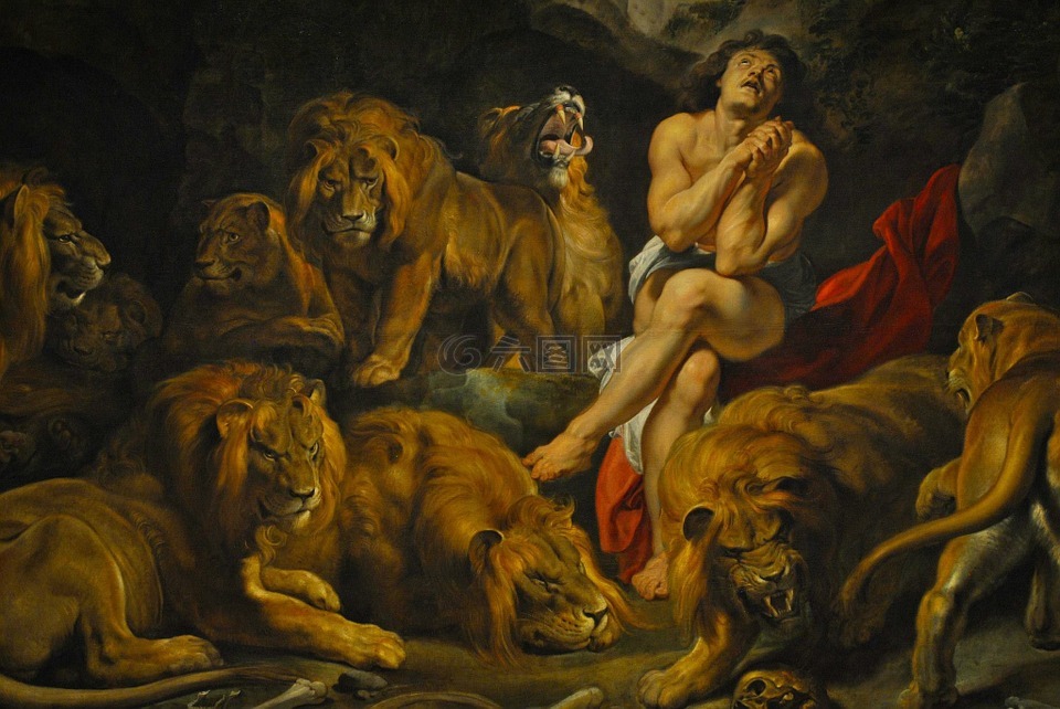 画,daniel 在狮子坑中,彼得保罗鲁本斯
