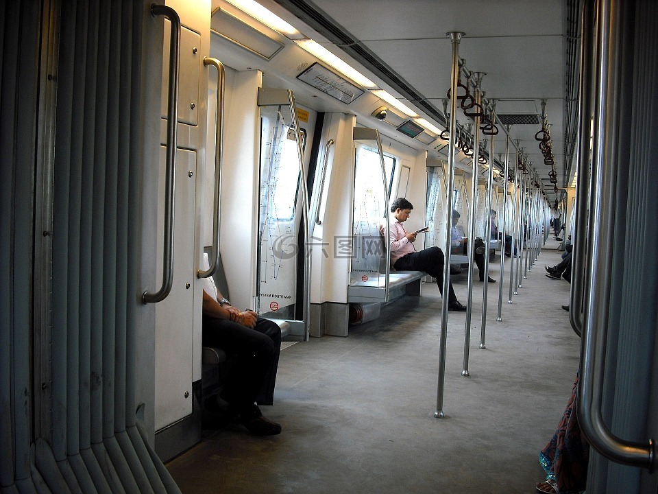 地铁,新德里,火车