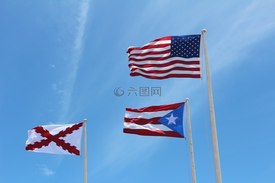旗,波多黎各,美国