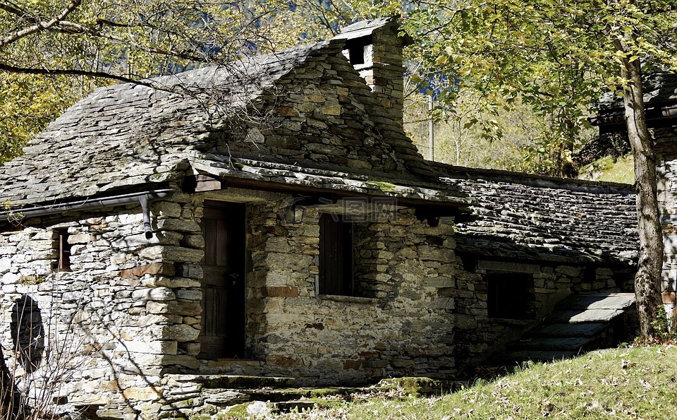 石屋,正面,建设