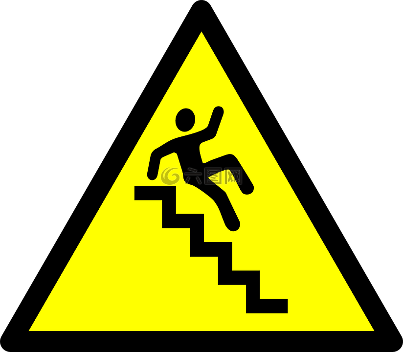 楼梯,警告,危险