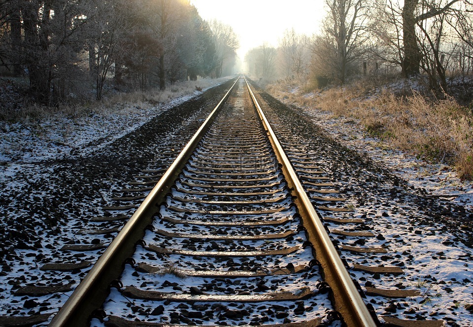 铁轨,景观,冬天