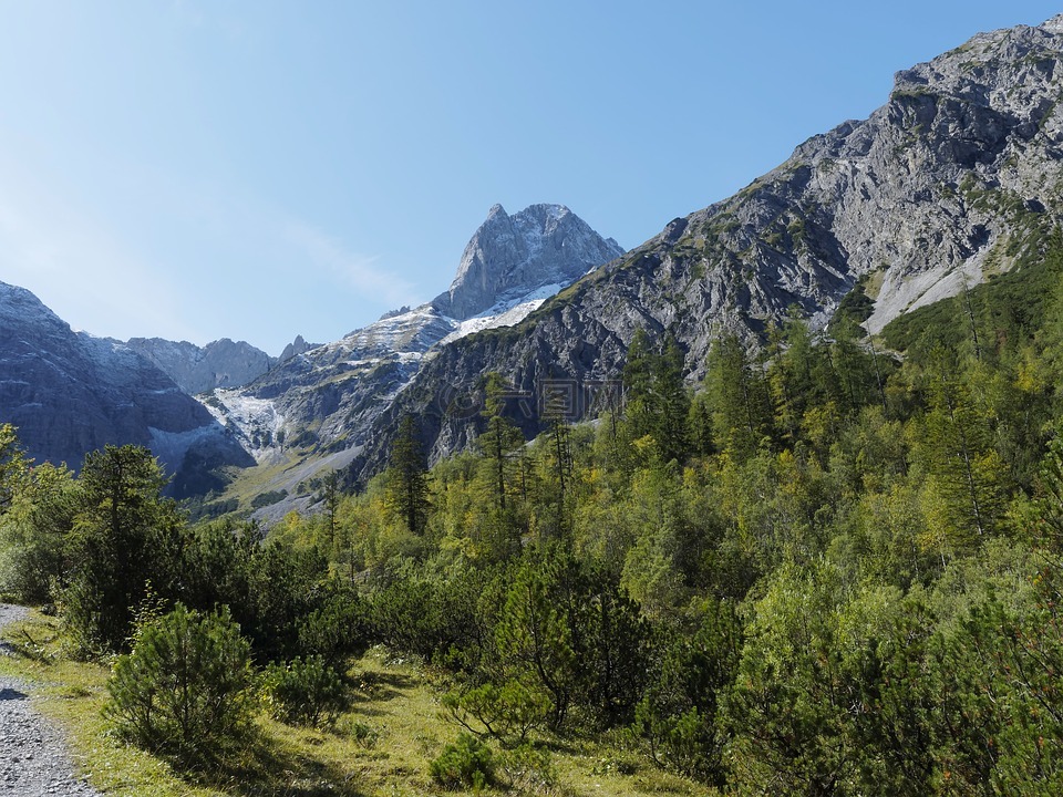 山,karwendel,阿尔卑斯山