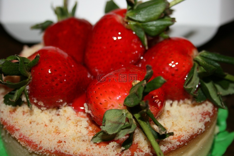 蛋糕,草莓,甜