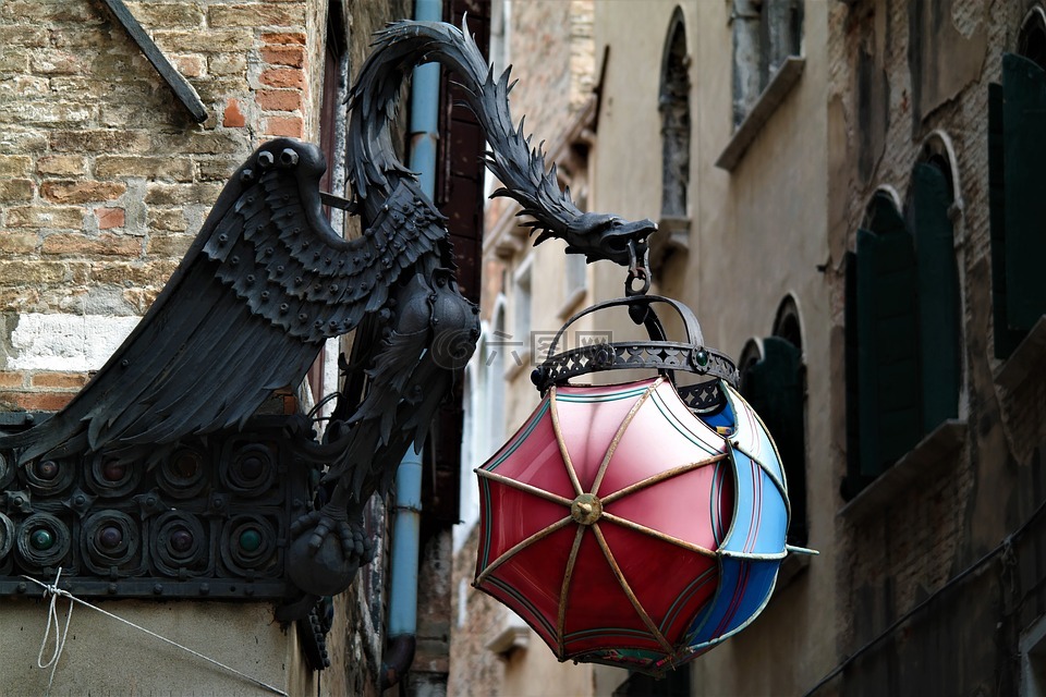 伞,龙,雕塑