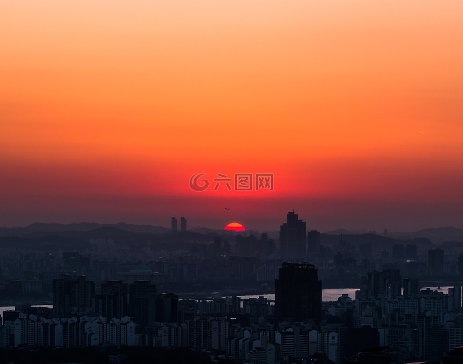 汉城,城市,太阳