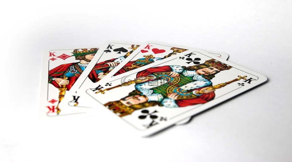 国王,扑克,四