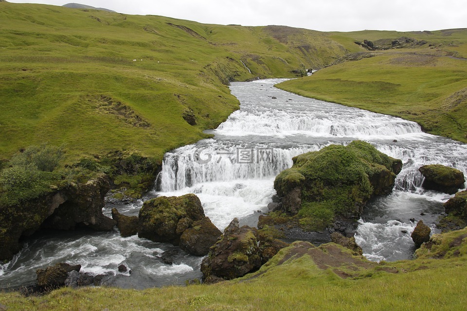 skógá河,冰岛,大瀑布