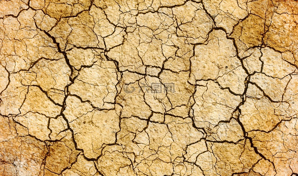 裂缝,干旱,地球