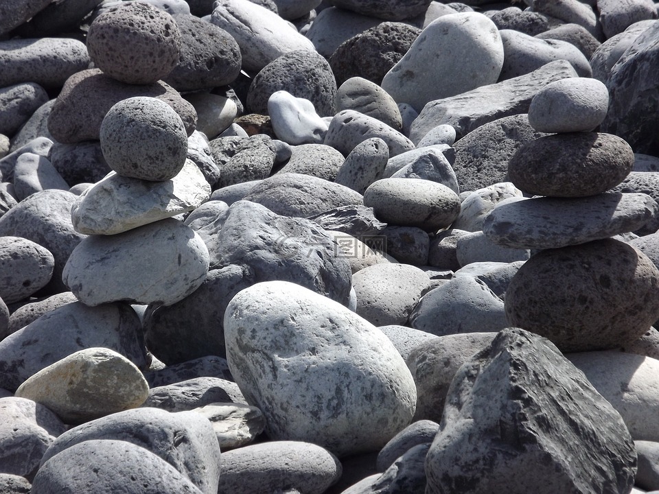 石头,鹅卵石,灰色