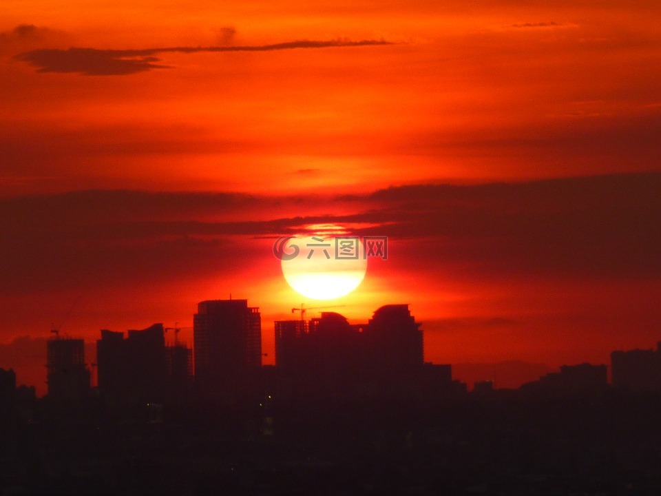 马尼拉,日落,菲律宾