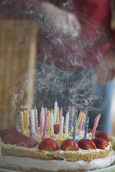 生日蛋糕,吹了,蜡烛