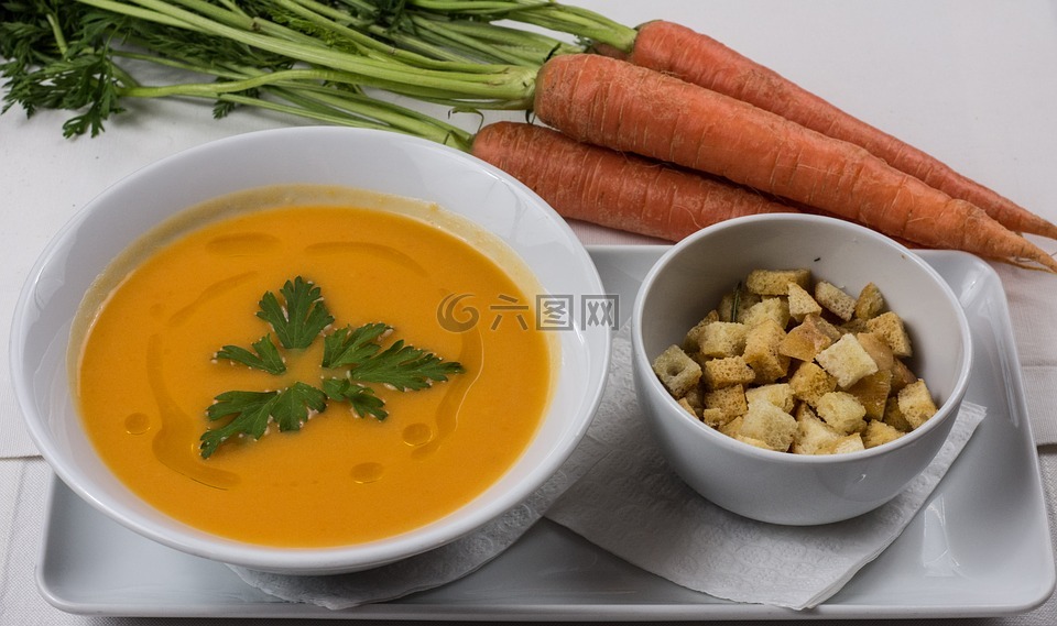 胡萝卜汤,新鲜汤,食品