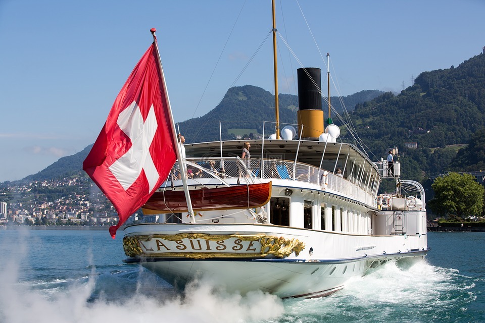 瑞士,火锅,美丽的蒸汽船