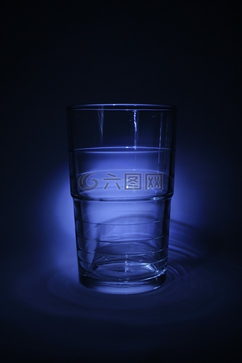 玻璃,喝了杯,蓝色