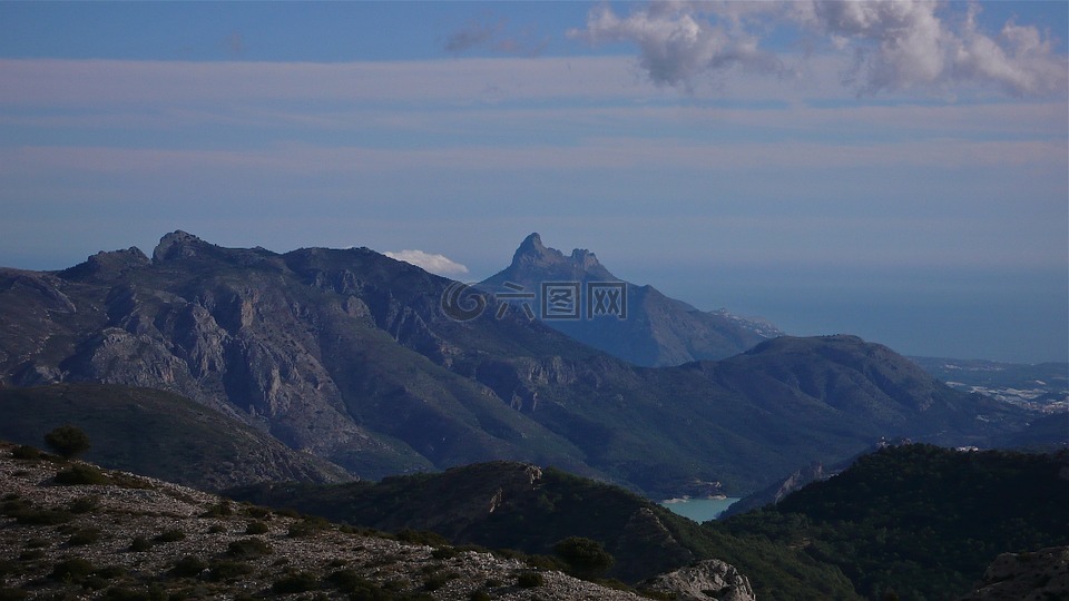 山的阿利坎特,景觀,山上的風景高清圖庫素材免費下載(圖片編號