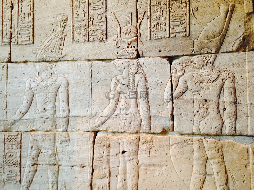 埃及,老,象形文字