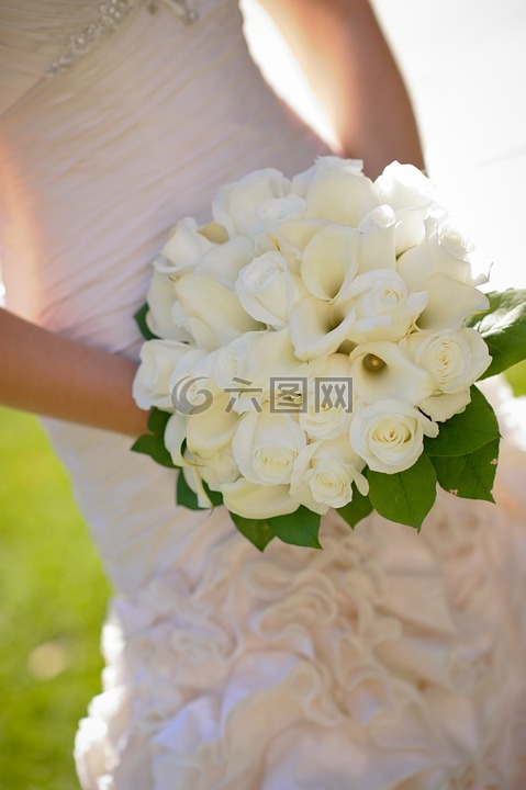 新娘,花束,鲜花