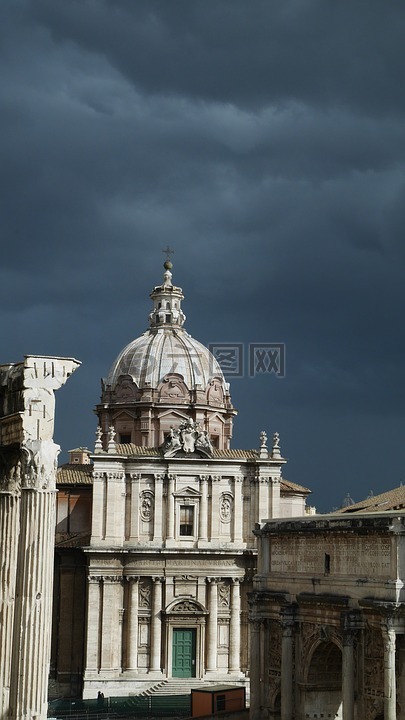 罗马,灰色的天空,帕拉提诺