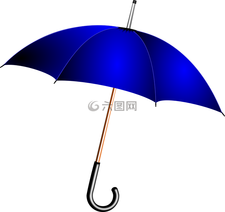 伞,蓝色,雨