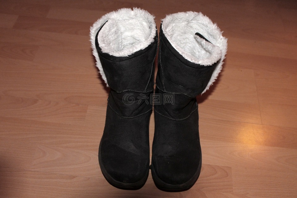 冬季靴子,靴子,两个
