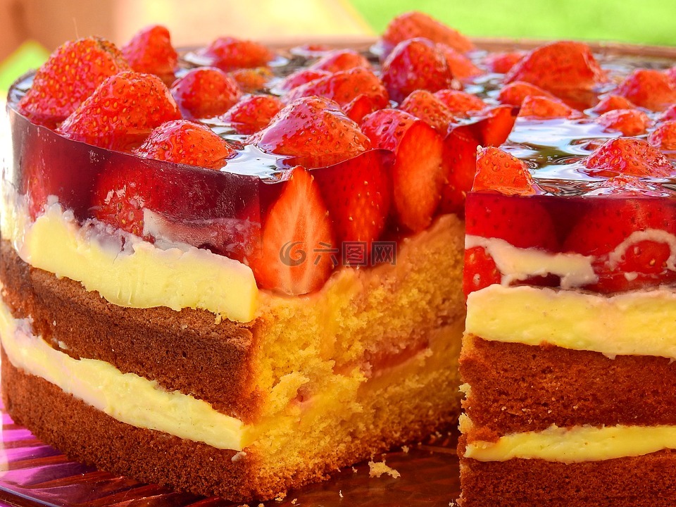 蛋糕,草莓蛋糕,美味