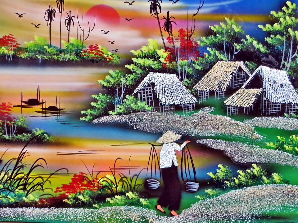 越南,胡志明市,绘画