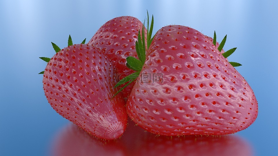 草莓,3d,搅拌机