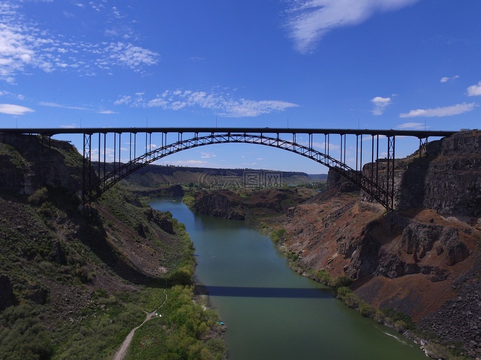 桥,爱达荷州,双子瀑布