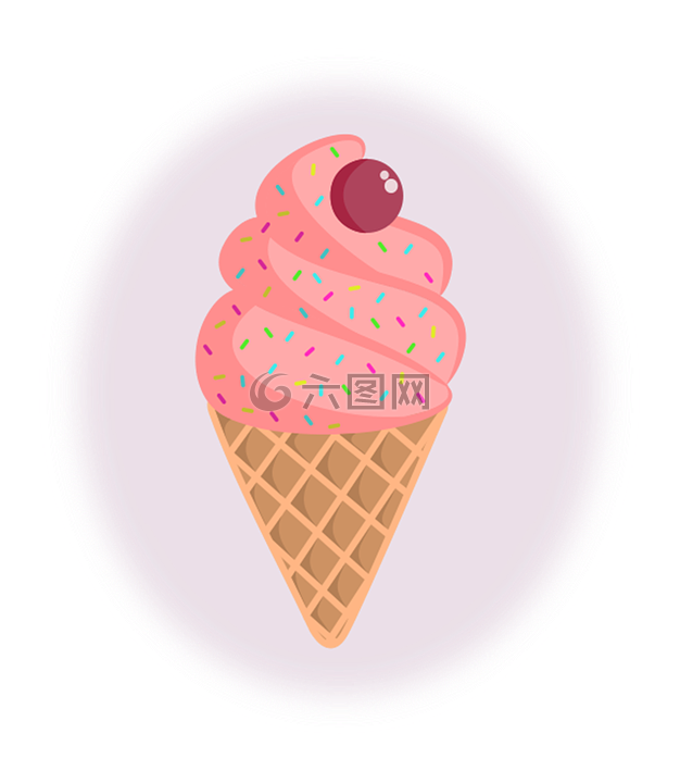 冰淇淋,草莓,冰激淋