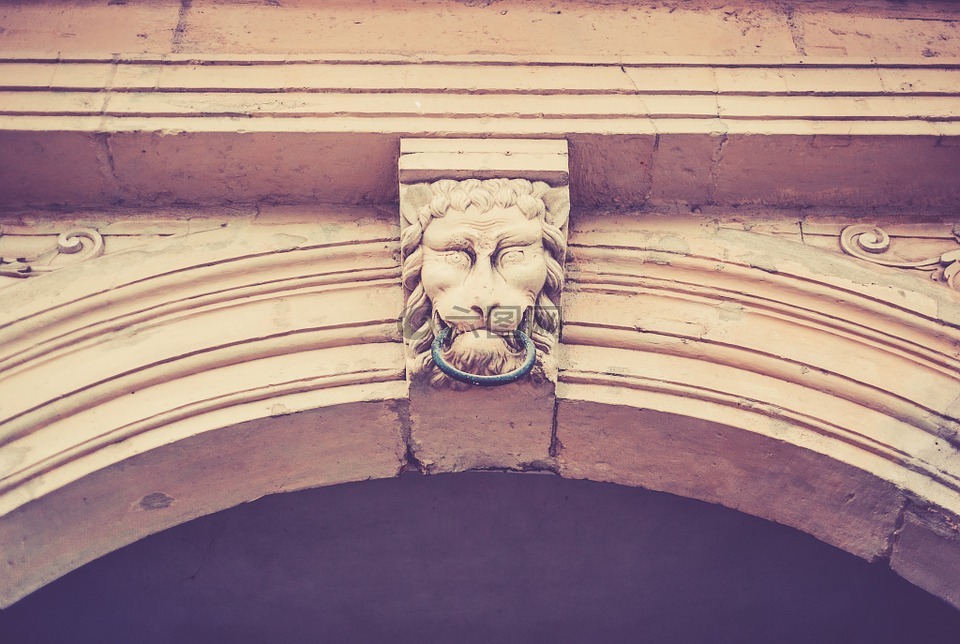 拱门,狮子头,石