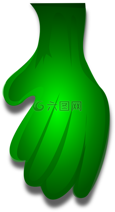 绿色,手,怪物