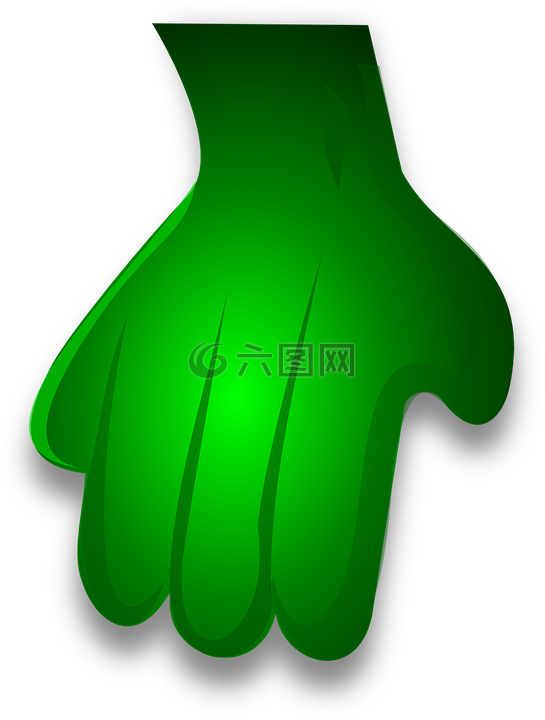 绿色,手,怪物